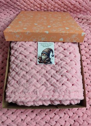 Плед из плюшевой пряжи 90*90 см