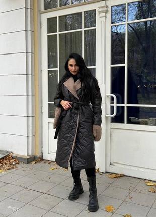 Женское стеганое куртка пальто