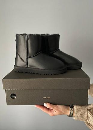 Кожаные угги ugg mini zip кожаные угги
