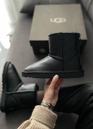 Шкіряні уггі ugg mini zip кожаные угги 4