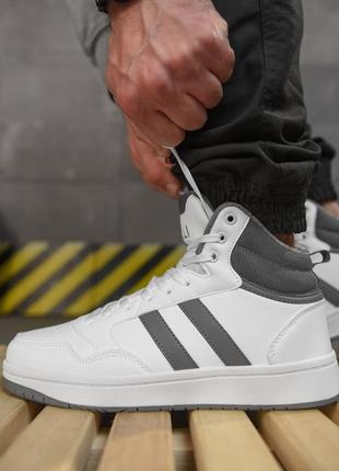 Мужские зимние кроссовки lexen white /grey с мехом