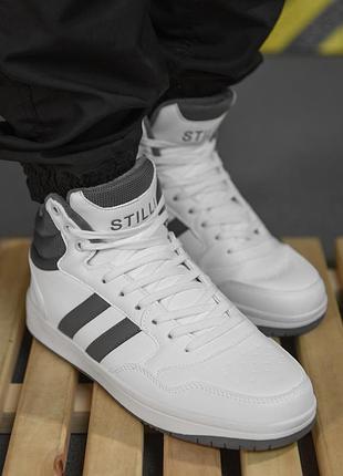 Мужские зимние кроссовки lexen white /grey с мехом5 фото