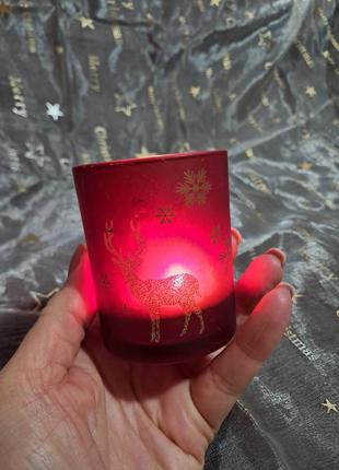 Святковий скляний підсвічник
