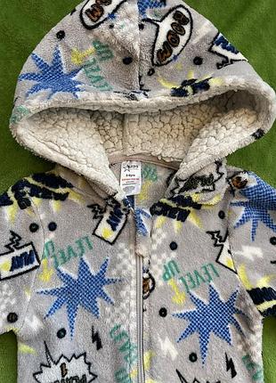 Теплая, флисовая пижама / комбинезон