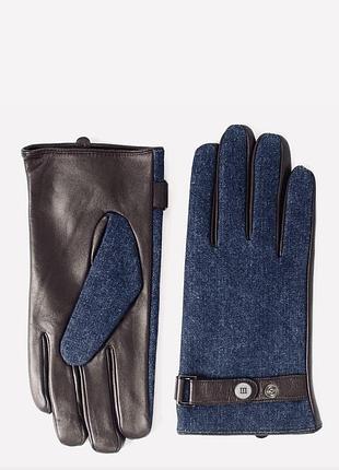 Кожаные перчатки tresanti - denim, m-l