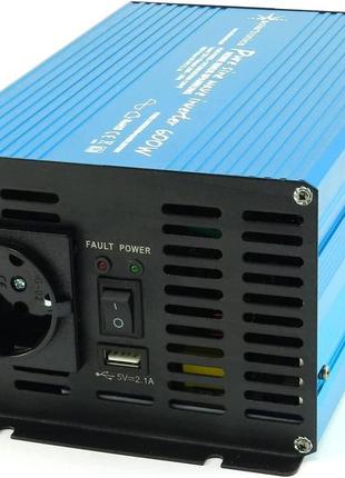 Преобразователь напряжения для авто 600/1200w solartronics 12/230в usb car чистий синус