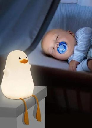 Нічник, світильник, підсвітка силіконове каченя