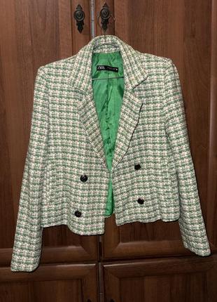 Твидовый пиджак zara