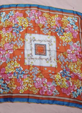 Шелковый саржевый платок 75* 75  см