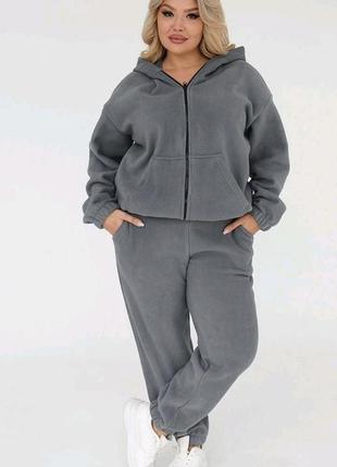 Флис турция ❗️не кашлатится батал 56 54 52 50 р 48 46 размеры костюм женский набор двойка кофта штаны теплый флис зимний спортивный большие большой