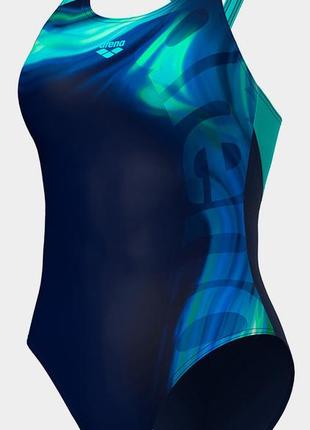 Купальник закритий для жінок arena dreamhline swimsuit v back синій, бірюзовий жін 362 фото