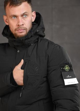Теплая мужская куртка stone island5 фото