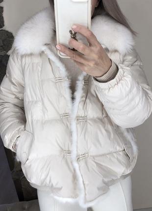 Куртка,пуховик,курточка з хутра норки та песцю