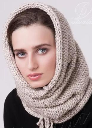 Капор женский, капор, снуд, шарф, хомут