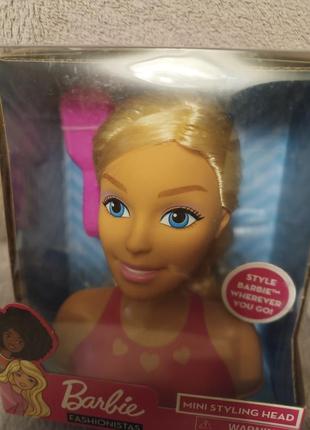 Маленькая голова манекен 15см для причесок барби блондинка barbie mini blonde styling head
