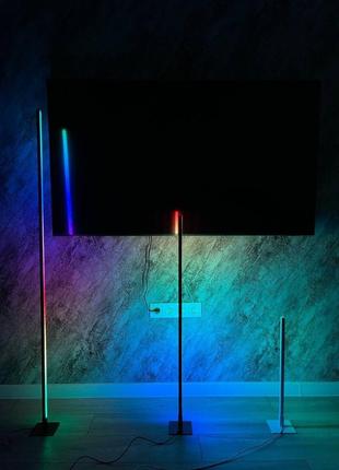 Лампа торшер з rgb підсвіткою 150 см чорна