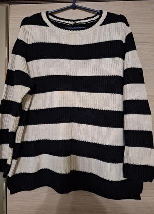 Женский теплый свитер в полоску.балал.
 бренд gerry weber