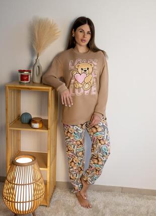 Пижама утеплая женская family look