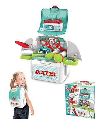 Набор врача 2 в 1, рюкзак трансформируется в медицинскую стойку, медицинские принадлежности, наклейки,