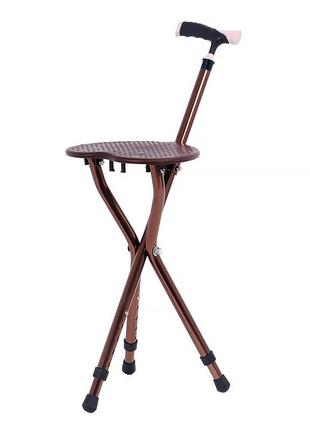 Трость табурет lesko yk-38 bronze алюминиевый на триноге с регулировкой высоты с раскладным стульчиком 4шт
