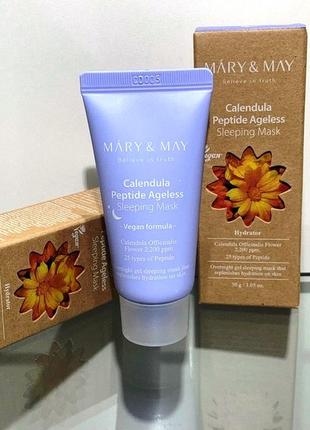 Mary & may calendula peptide ageless sleeping mask гелевая ночная маска