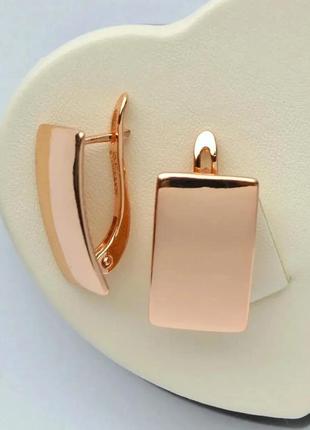 Сережки золота дуга покриття рожевим золотом 18к.