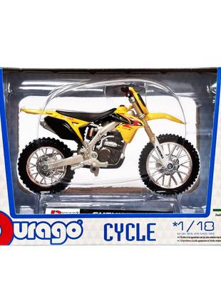 Детская модель мотоцикла "suzuki rm-z450" bburago 18-51030-12 vf масштаб 1:18