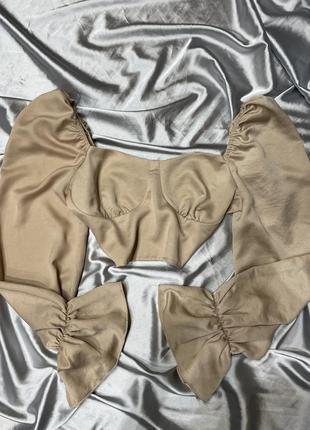 Топ з рукавами блуза в корсетному стилі