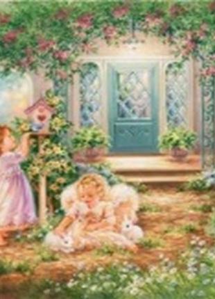 Алмазная вышивка. картина на подрамнике  ангелочки, размер 30х40см