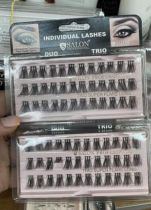 Пучки для вій salon professional individual lashes trio super flare long реснички