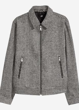 Чоловіча чорно-біла куртка в гусячу лапку h&m