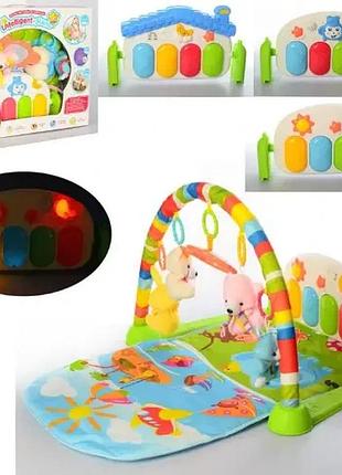Детский развивающий игровой коврик с пианино и подвесками (698-51-52-53)