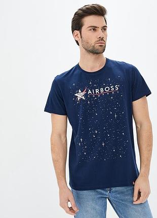 Футболка airboss nasa logo space синя, xl