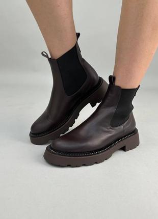 Челсі жіночі шкіряні кольори амарант зимові