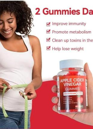 Яблучний оцет жувальні цукерки для схуднення apple cider vinegar 60 шт2 фото