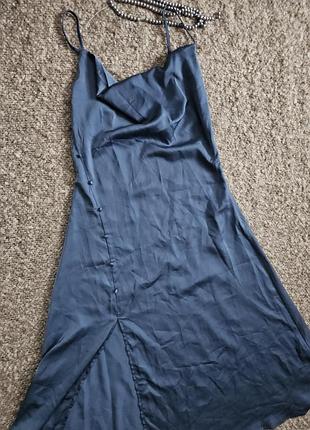 🌟акция! все по 222 грн! ❤️‍🔥платье в бельевом стиле под шелк с разрезом