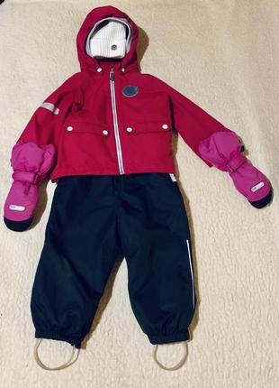 Костюм всесезонный 3в1 мембранный термо куртка ветровка полукомбинезон краги reima tec (финляндия)