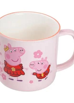 Чашка керамическая peppa pig 400 мл, розовый из высококачественной керамики