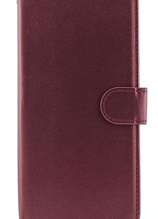 Чохол книжка leather flip для samsung galaxy a12 / a125 на магніті з підставкою бордовий