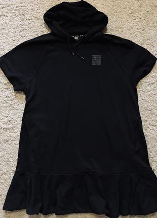 Туника- толстовка с капюшоном, худи- толстовка dkny оригинал бренд размер xxl,xxxl,xl,l , платье- толстовка, платье-худи  большого размера