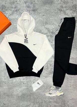 ❄️зима❄️ мужской спортивный костюм на флисе, комплект nike, худи + штаны