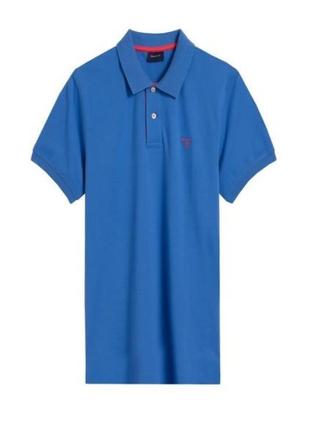 Шикарная футболка поло синего цвета gant made in turkey, 💯 оригинал, молниеносная отправка