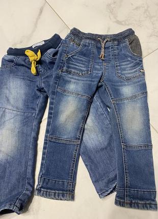 Джинсы теплые и легкие (2штуки )