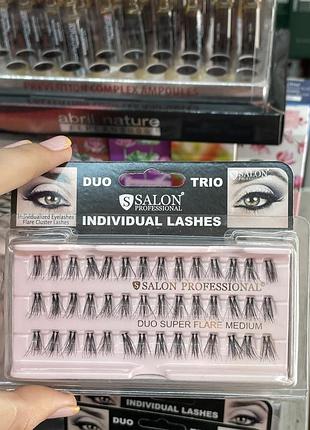 Пучки для вій salon professional individual lashes duo super flare medium реснички