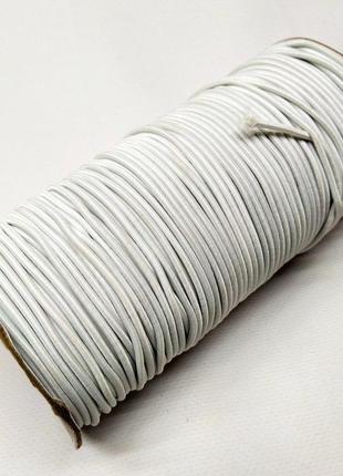 3 мм резинка кругла (шляпна) білий 100 ярд.