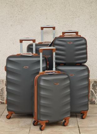 Валіза + бютик wings 402 dark grey ♥️ poland 🇵🇱