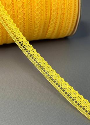 Кружево гипюровое узкое 12 мм - желток