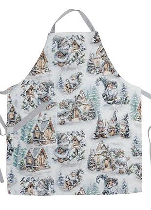 Фартух кухонний гобеленовий новорічний з люрексом