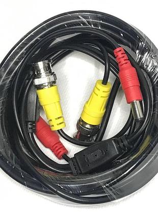 Шнур відеоспостереження green vision gv-bnc+dc (10,0m)