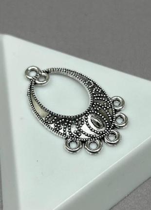 Коннектор металлический медальон 18х31мм, сталь